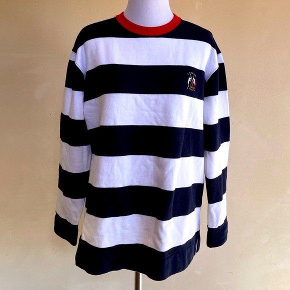 RALPH LAUREN Red White Blue Stripped Nautical Embroidered Flags Woman’s M NEW!!! - Picture 2 of 8